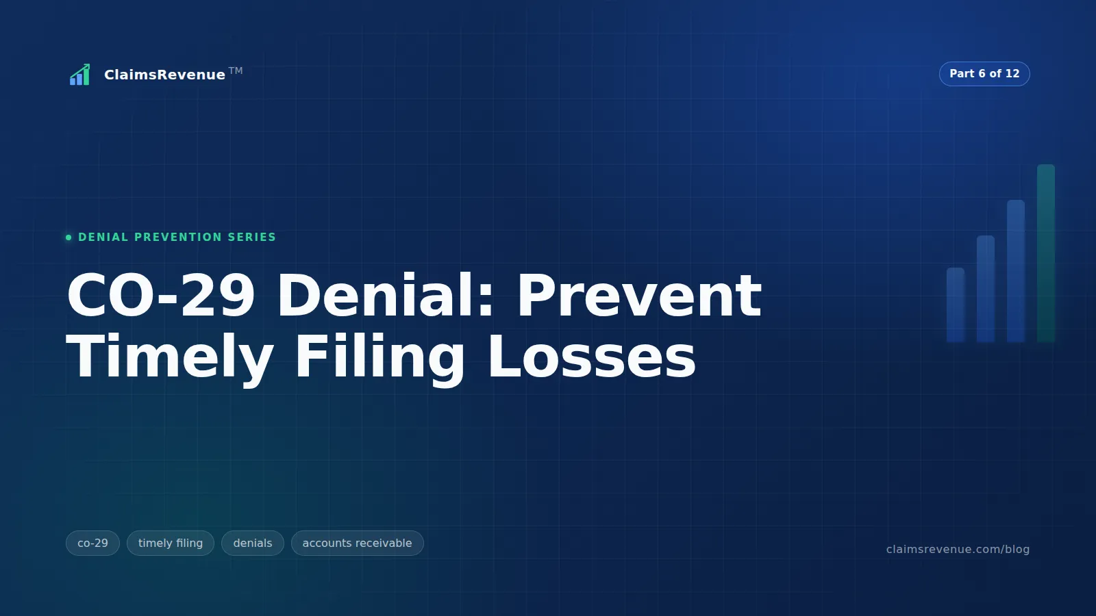 Medical claim aging timeline approaching a payer timely filing deadline