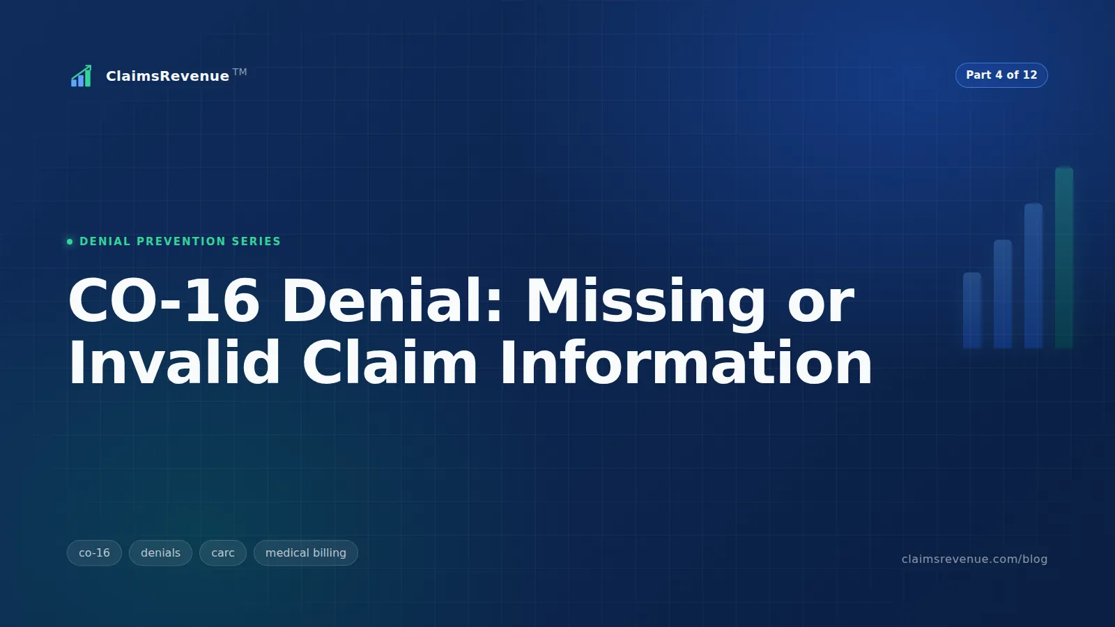Professional medical claim with missing and invalid data fields highlighted before payer submission