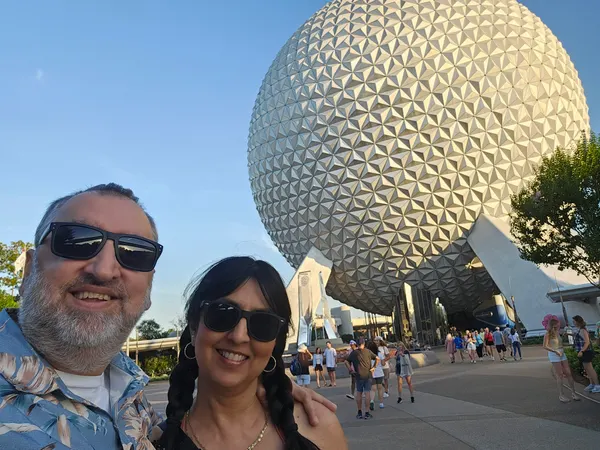 Sami and Kruti Quazi on an evening walk at Epcot